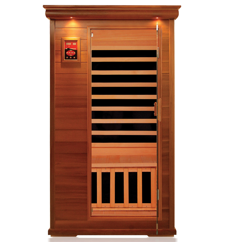1 person sauna room ade of cedar wood